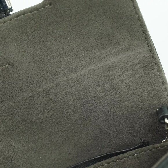 FENDI Micro Bucket Monster 8M0354 Leather 2way Shoulder Handbag Black Silver - Picture 11 of 12